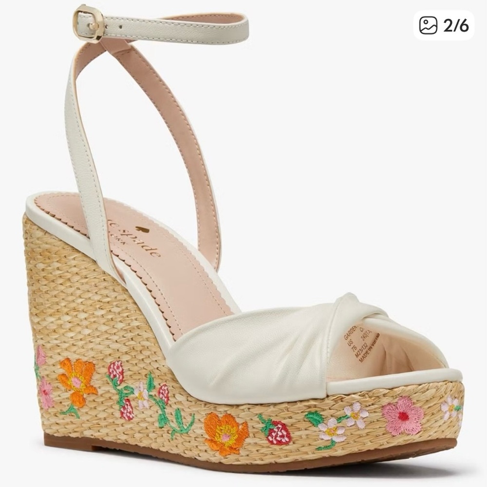 Brand new Kate spade Embroidered Wedge Sandals size 10